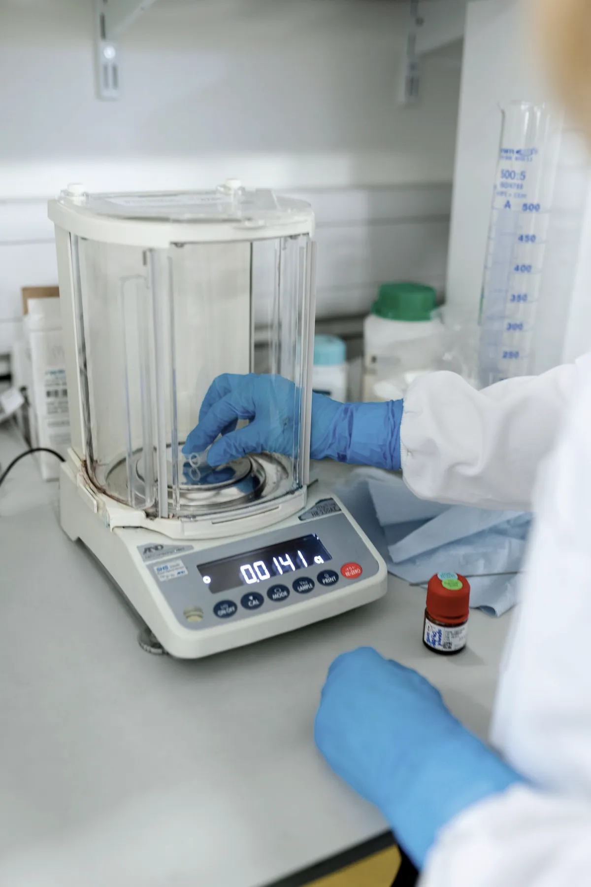 Precision balance in a laboratory